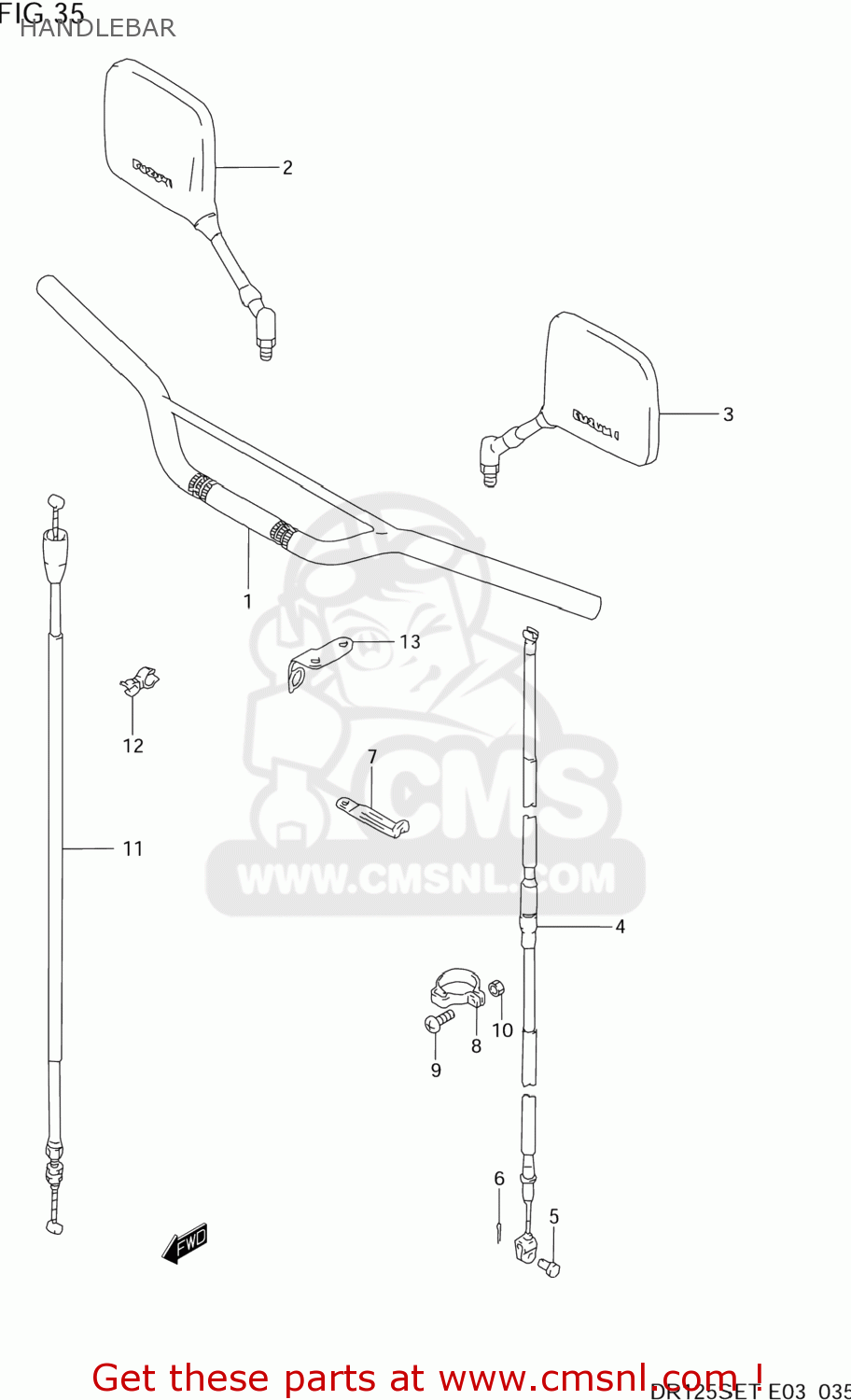 HANDLEBAR DR125SE 1996 (T) USA (E03)