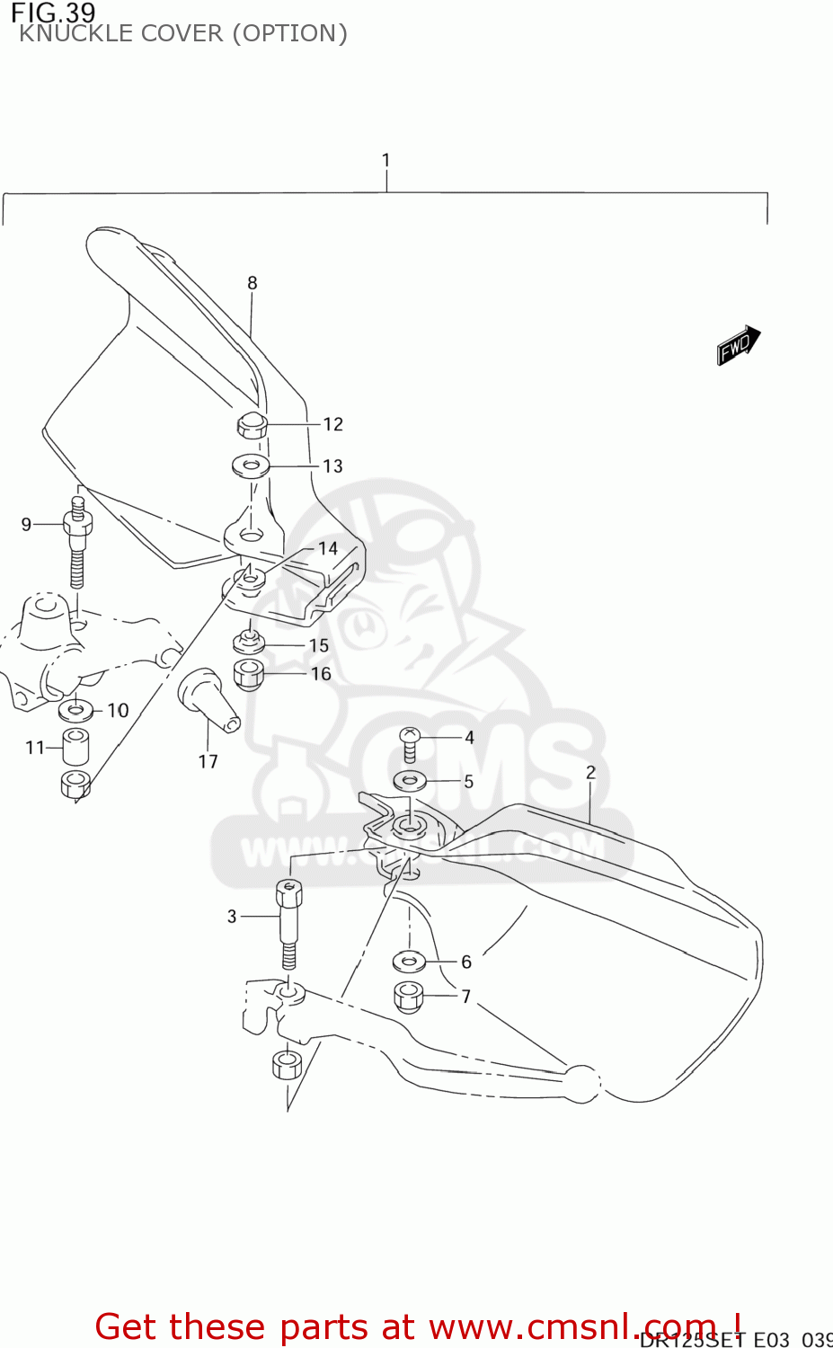 KNUCKLE COVER (OPTION) DR125SE 1996 (T) USA (E03)