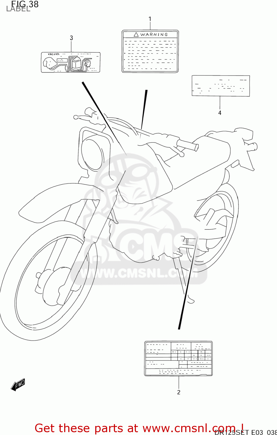 LABEL DR125SE 1996 (T) USA (E03)