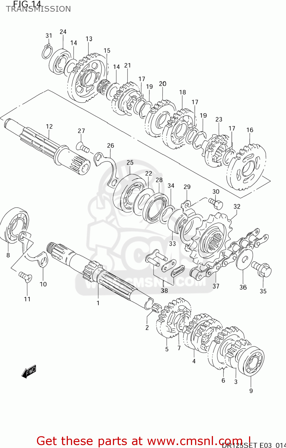 TRANSMISSION DR125SE 1996 (T) USA (E03)