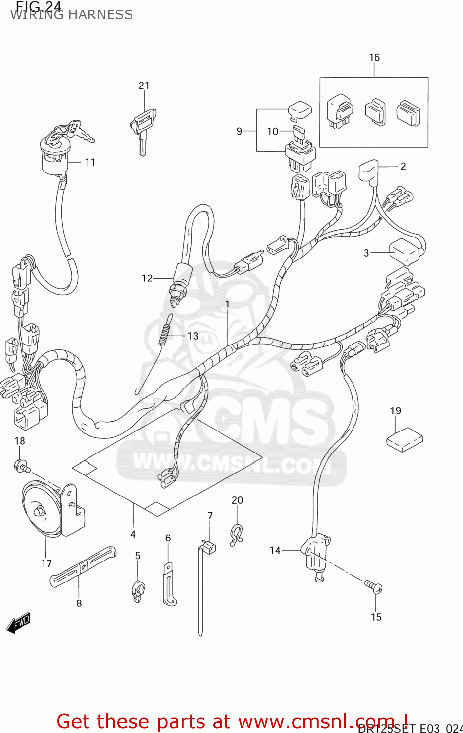 WIRING HARNESS DR125SE 1996 (T) USA (E03)
