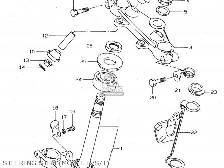 STEERING STEM (MODEL R/S/T) - DR125SE 1997 (V) FRANCE GERMANY ITALY (E04 E22 E34)