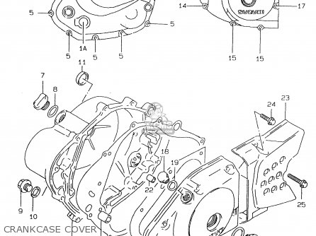 CRANKCASE COVER - DR125SE 1997 (V) FRANCE GERMANY ITALY (E04 E22 E34)