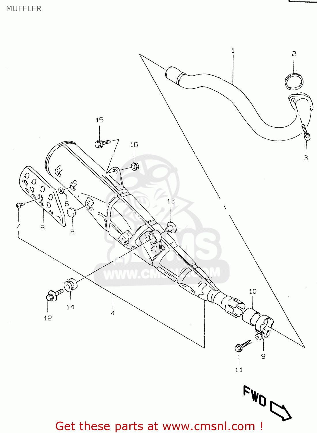 MUFFLER DR125SE 1998 (W) (E04 E18 E22 E34)