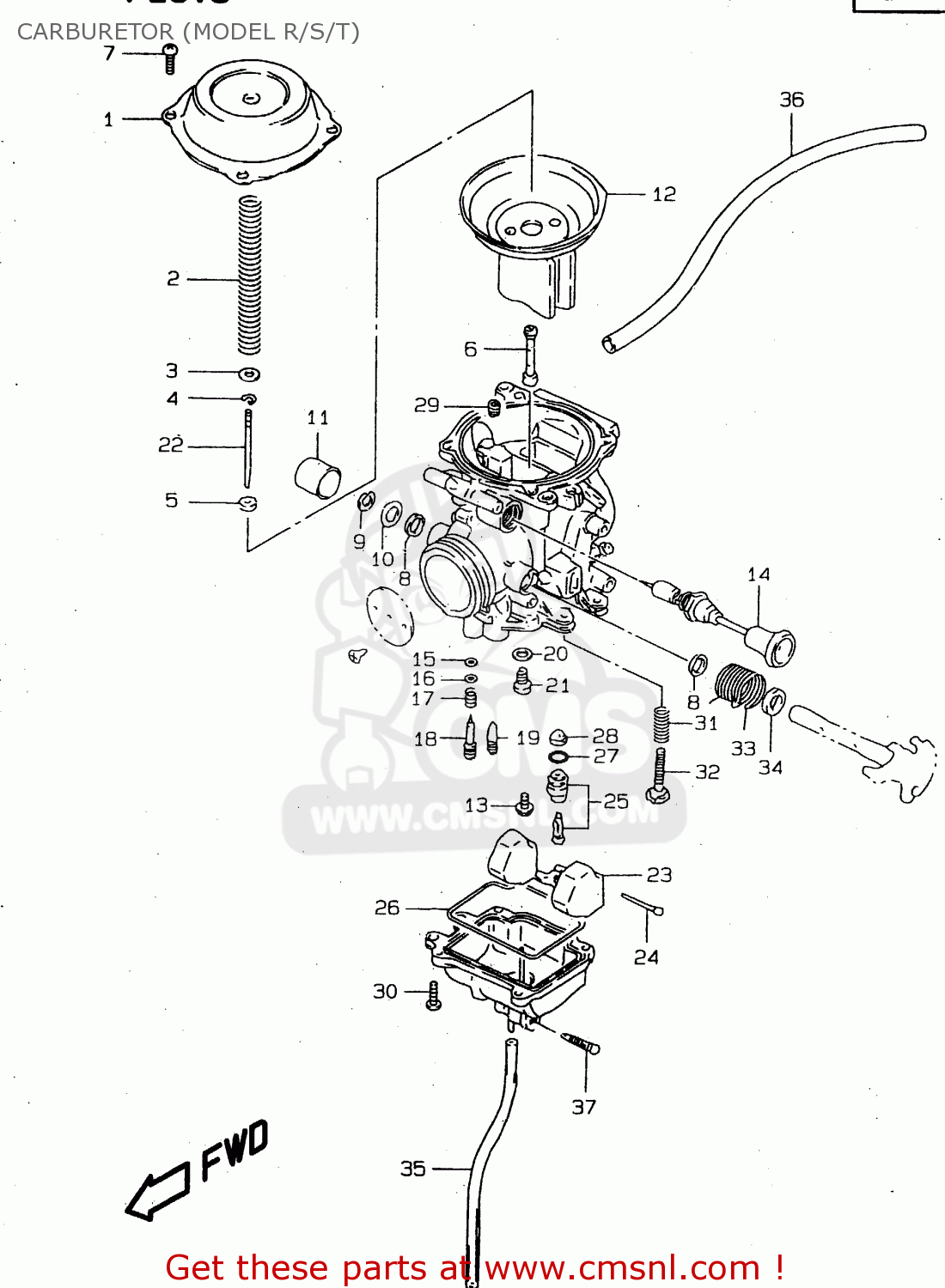 CARBURETOR (MODEL R/S/T) DR125SE 1998 (W) (E04 E18 E22 E34)