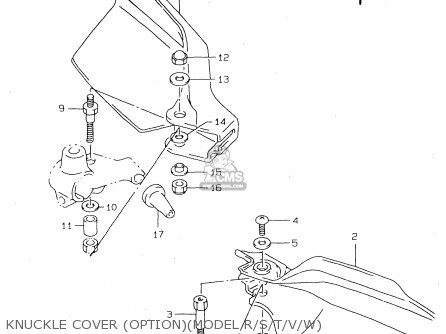 KNUCKLE COVER (OPTION)(MODEL R/S/T/V/W) - DR125SE 1998 (W) (E04 E18 E22 E34)