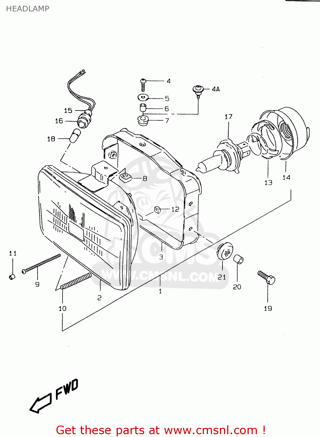 HEADLAMP DR125SE 1999 (X) (E04 E18 E22 E34)