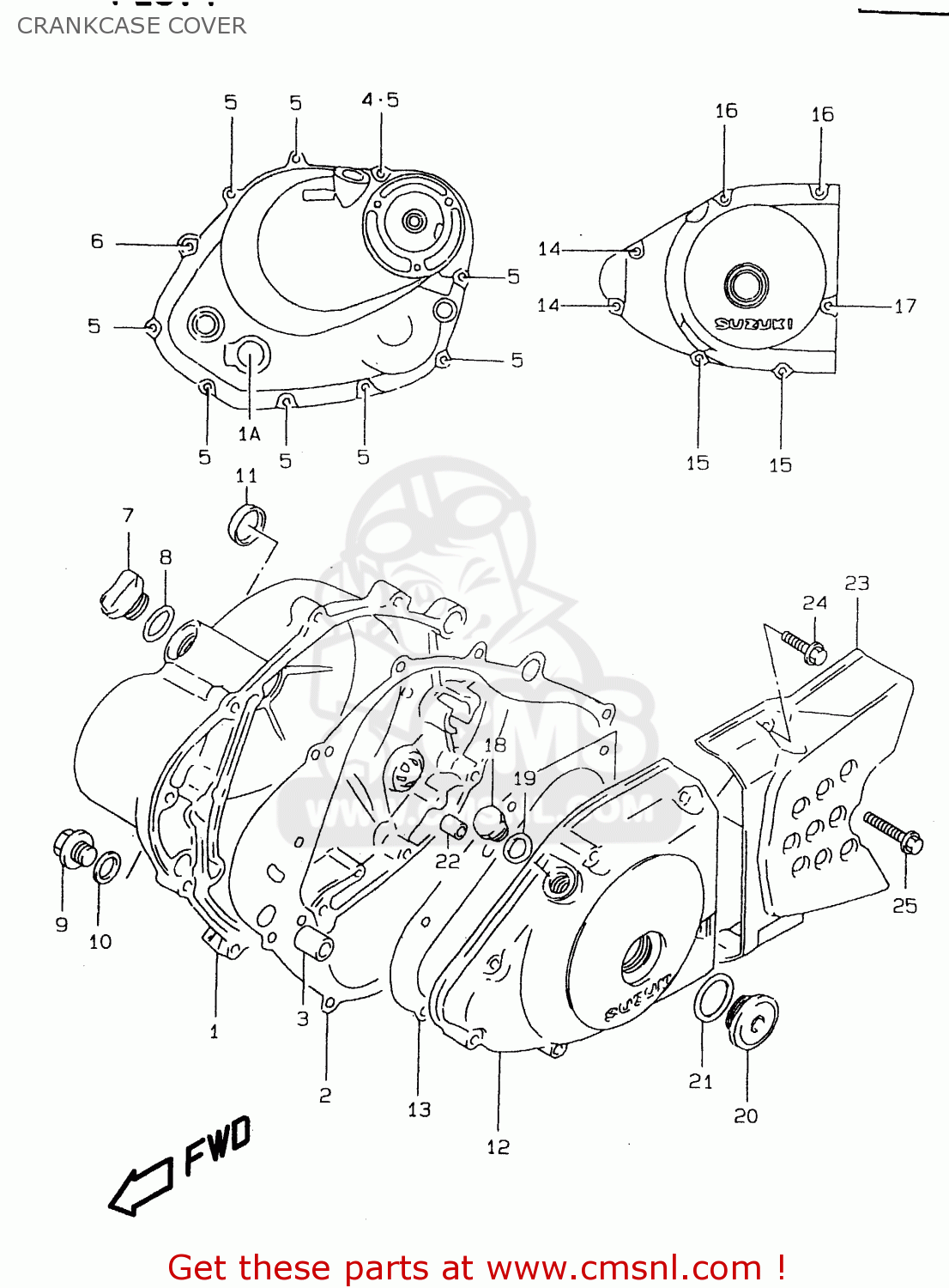 CRANKCASE COVER DR125SE 1999 (X) (E04 E18 E22 E34)