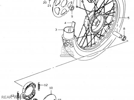 REAR WHEEL - DR125SE 1999 (X) (E04 E18 E22 E34)