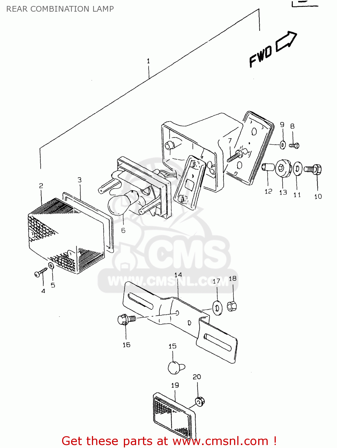 REAR COMBINATION LAMP DR125SE 2000 (Y)