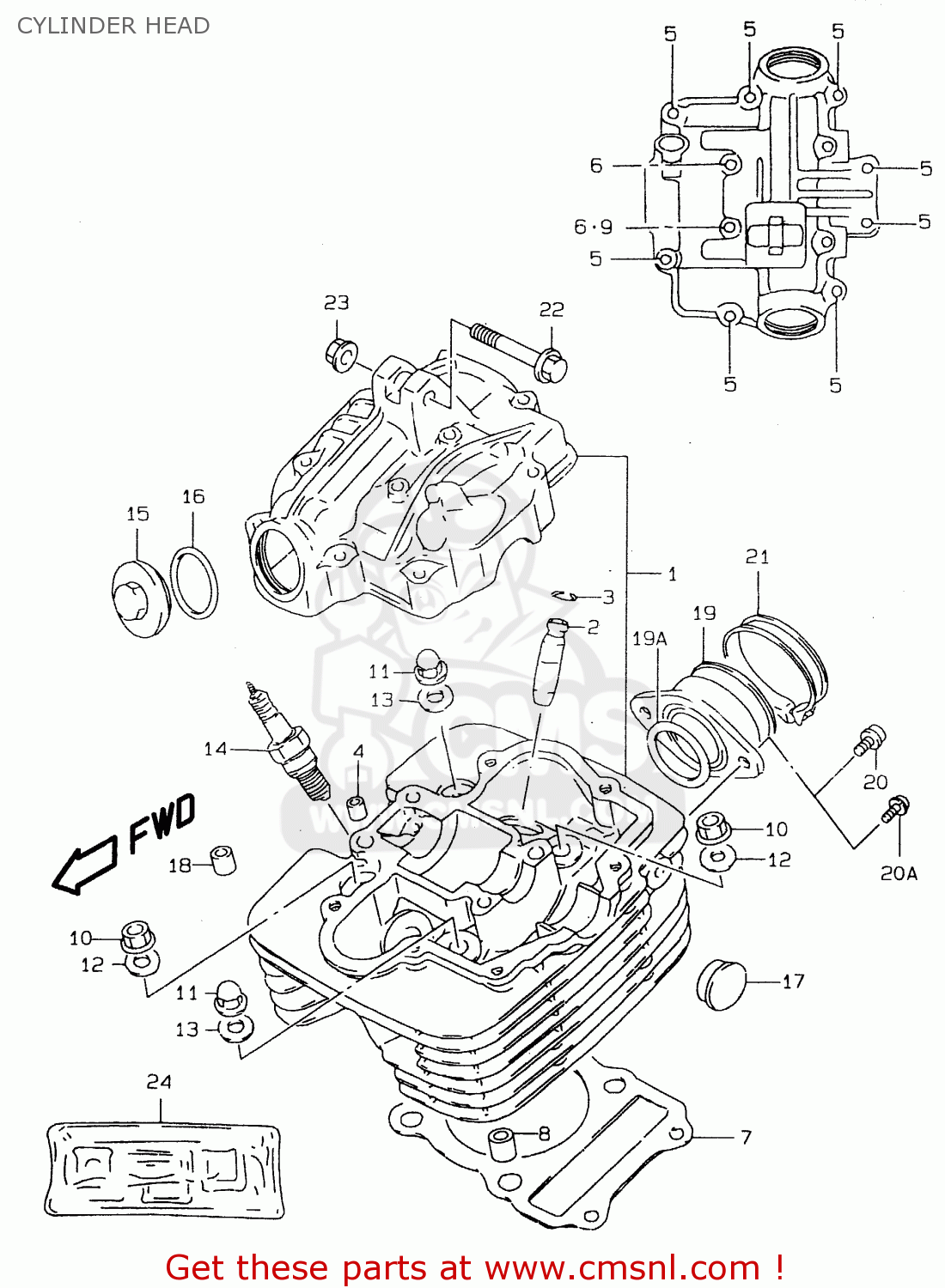 CYLINDER HEAD DR125SEU 1998 (W) GERMANY (E22)