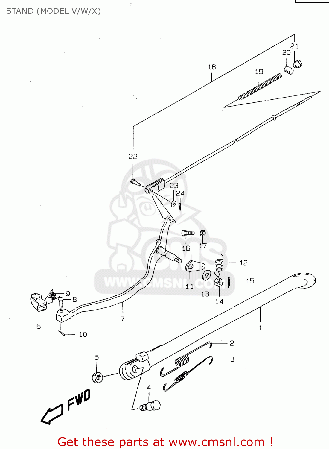 STAND (MODEL V/W/X) DR125SEU 1998 (W) GERMANY (E22)