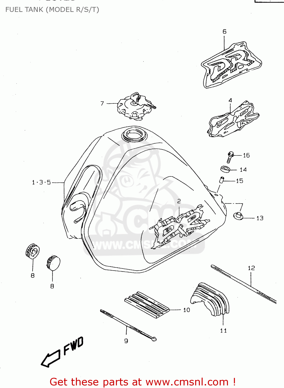 FUEL TANK (MODEL R/S/T) DR125SEU 1998 (W) GERMANY (E22)