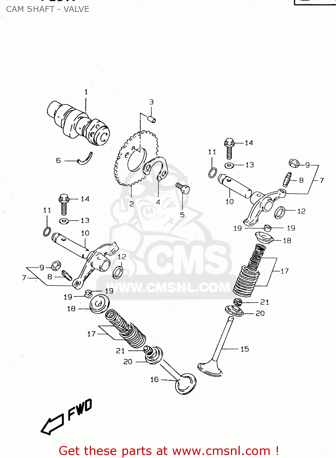 CAM SHAFT - VALVE DR125SEU 1998 (W) GERMANY (E22)