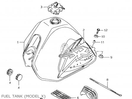 FUEL TANK (MODEL X) - DR125SEU 1998 (W) GERMANY (E22)