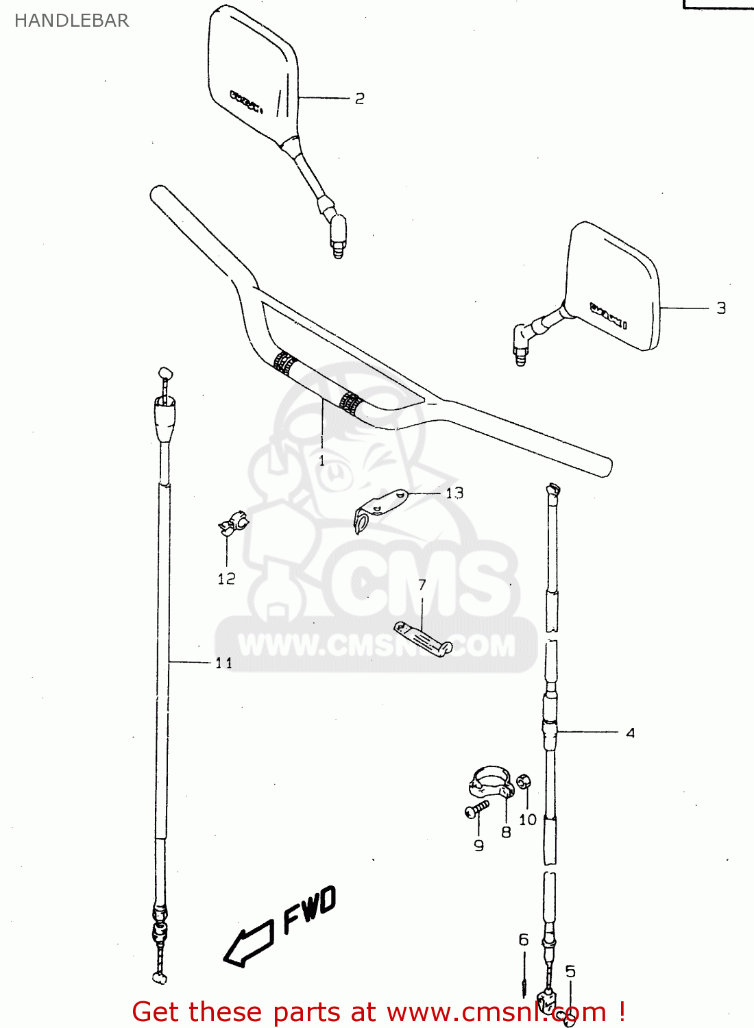 HANDLEBAR DR125SEU 1999 (X) GERMANY (E22)