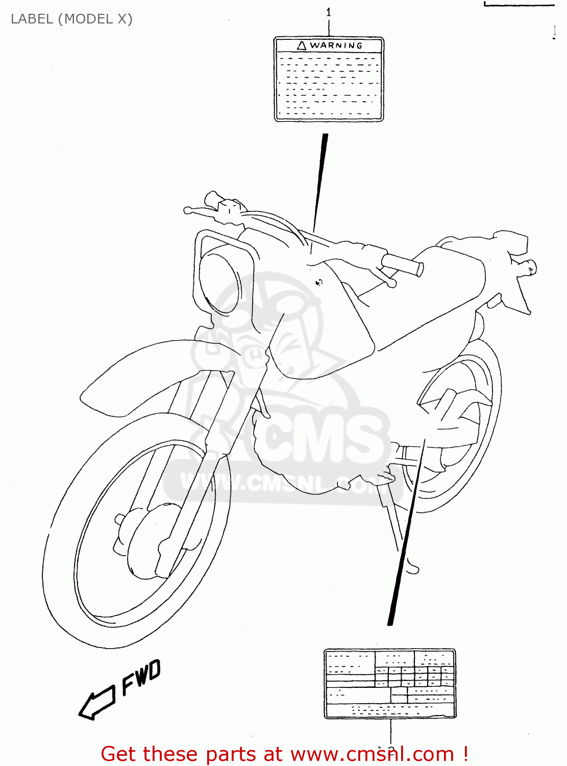 LABEL (MODEL X) DR125SEU 1999 (X) GERMANY (E22)