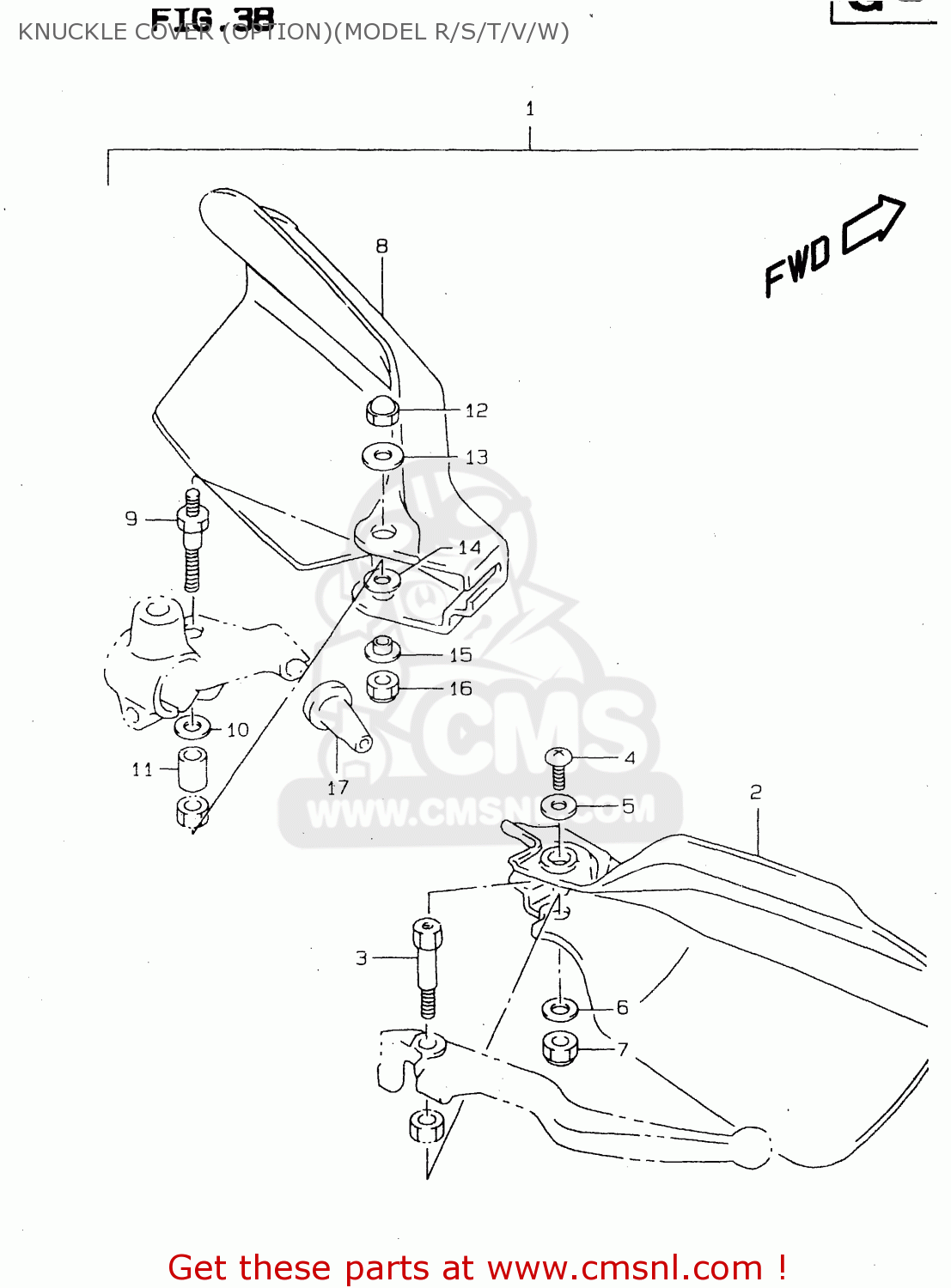 KNUCKLE COVER (OPTION)(MODEL R/S/T/V/W) DR125SEU 1999 (X) GERMANY (E22)