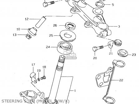 STEERING STEM (MODEL V/W/X) - DR125SEU 2000 (Y)