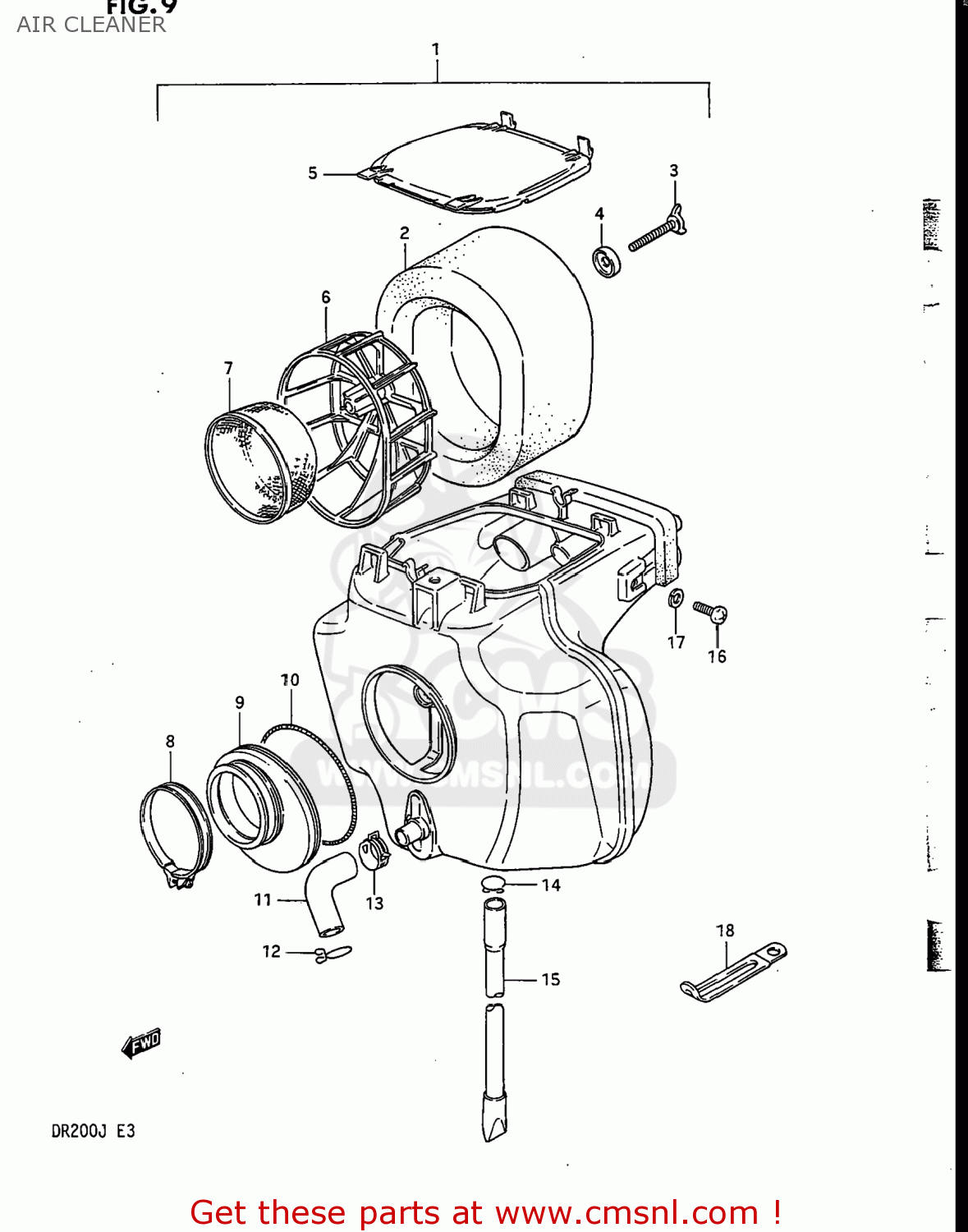 AIR CLEANER DR200 1986 (G) USA (E03)