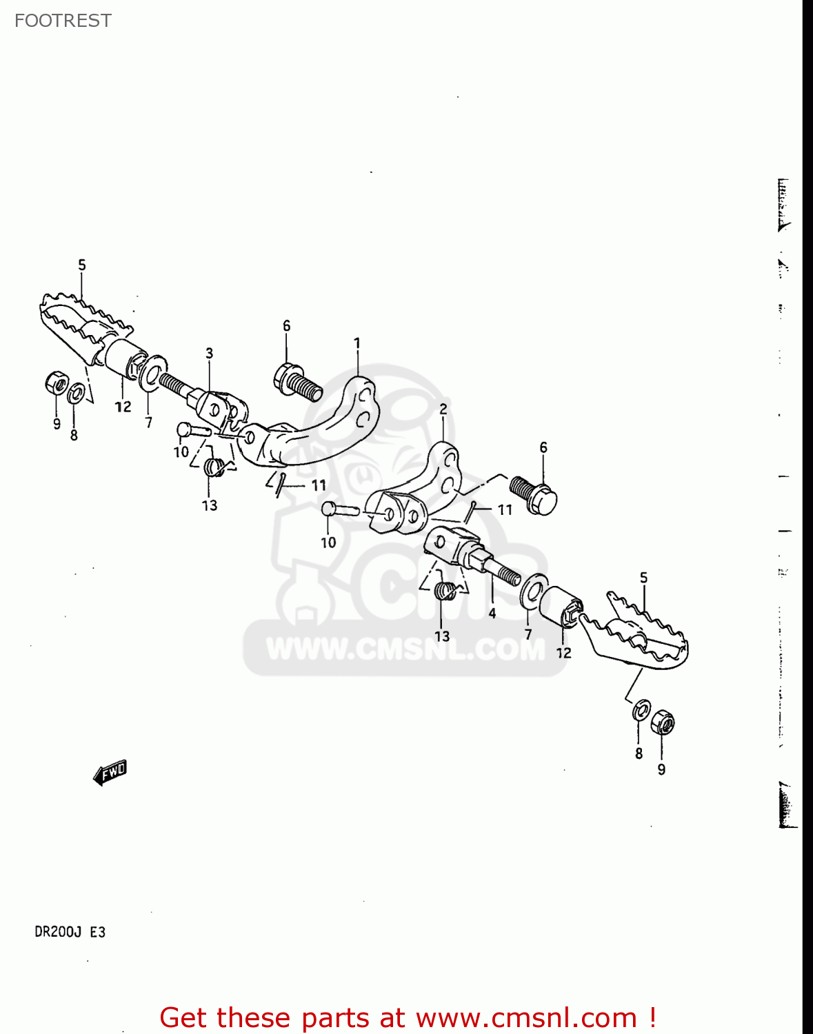 FOOTREST DR200 1986 (G) USA (E03)
