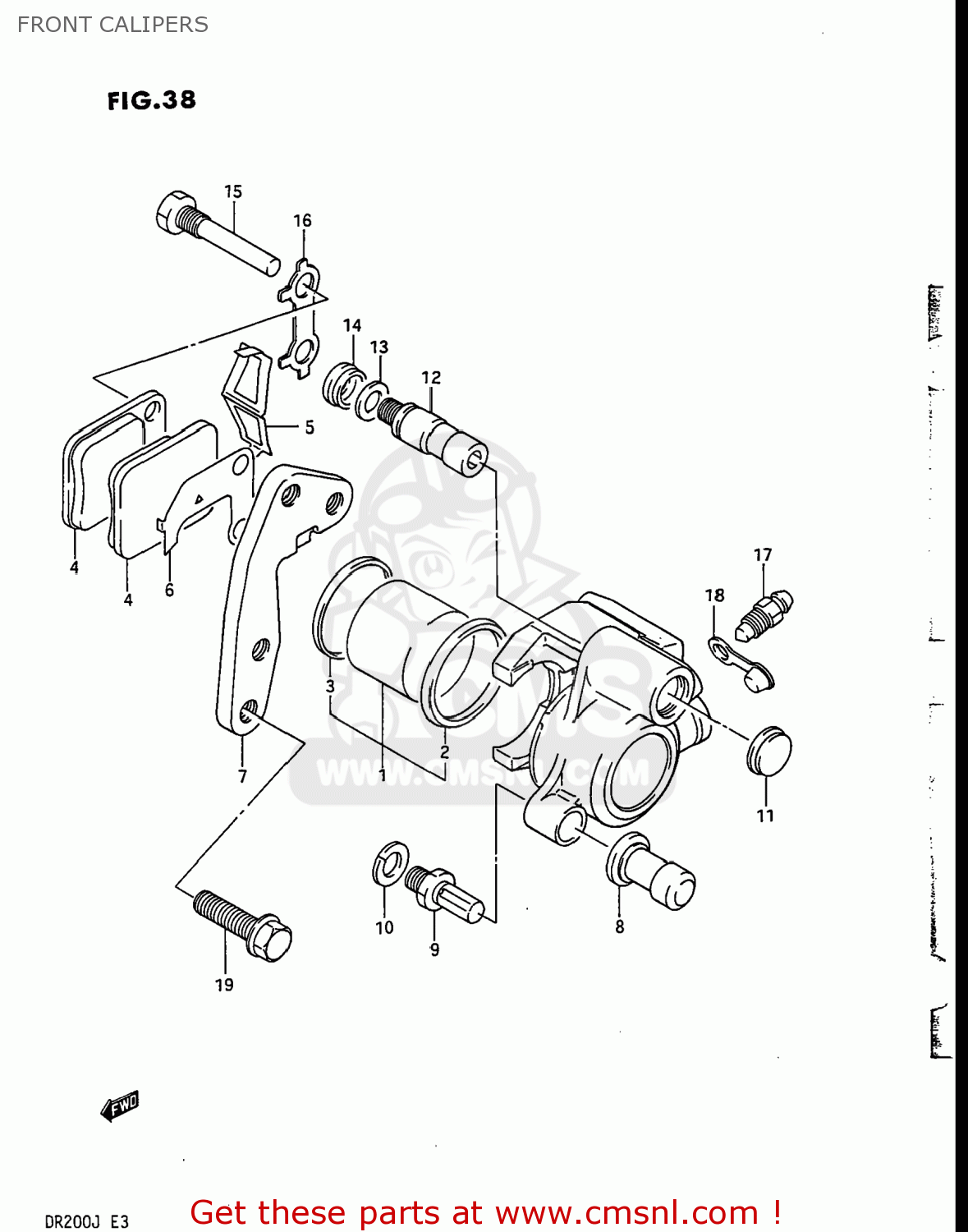 FRONT CALIPERS DR200 1986 (G) USA (E03)