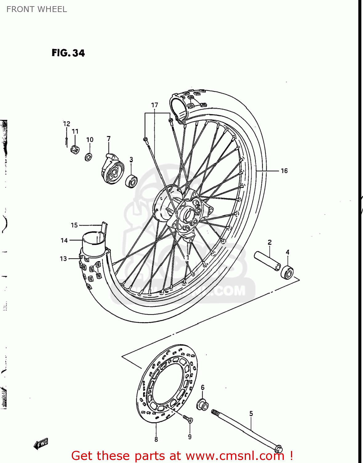 FRONT WHEEL DR200 1986 (G) USA (E03)