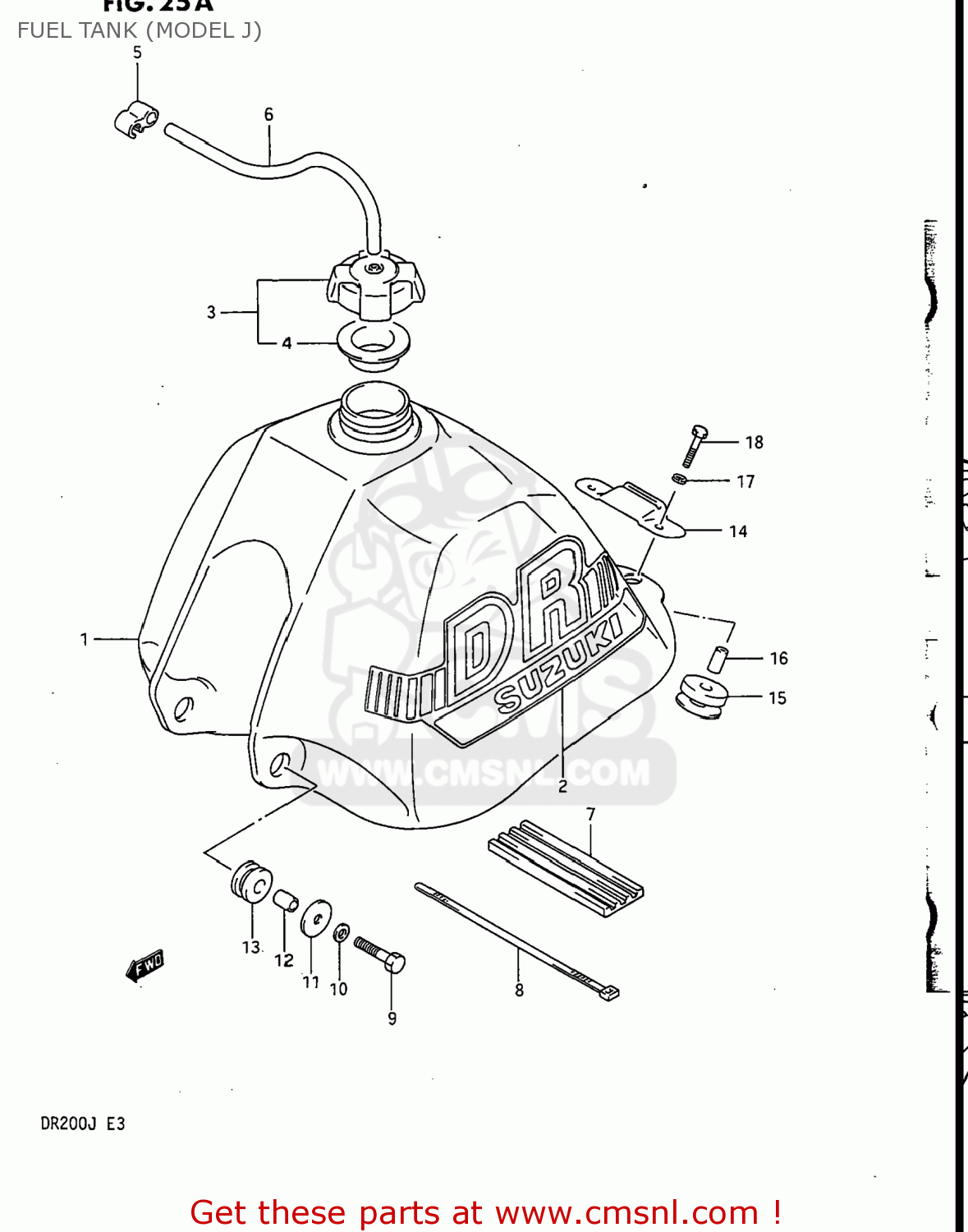 FUEL TANK (MODEL J) DR200 1986 (G) USA (E03)
