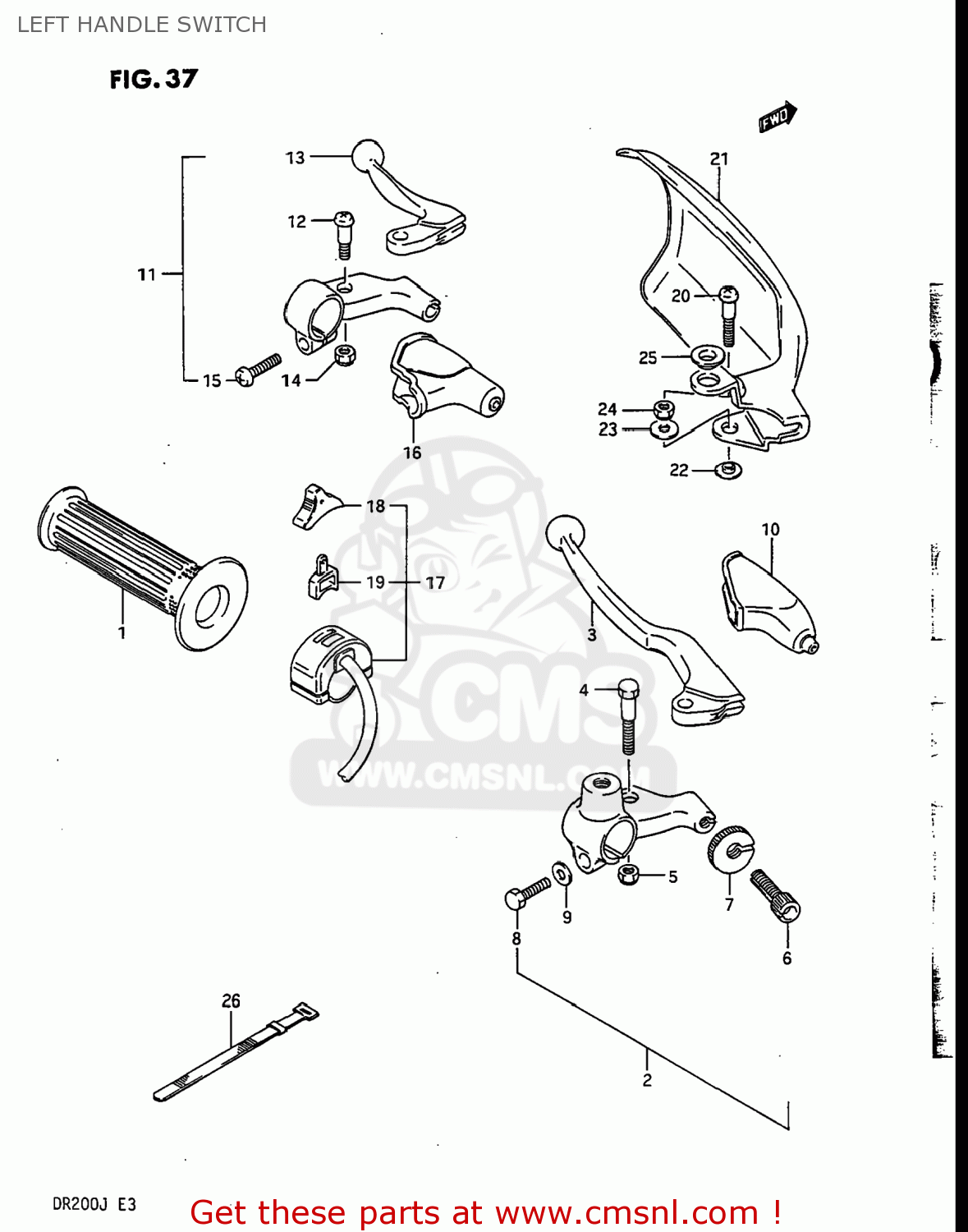 LEFT HANDLE SWITCH DR200 1986 (G) USA (E03)