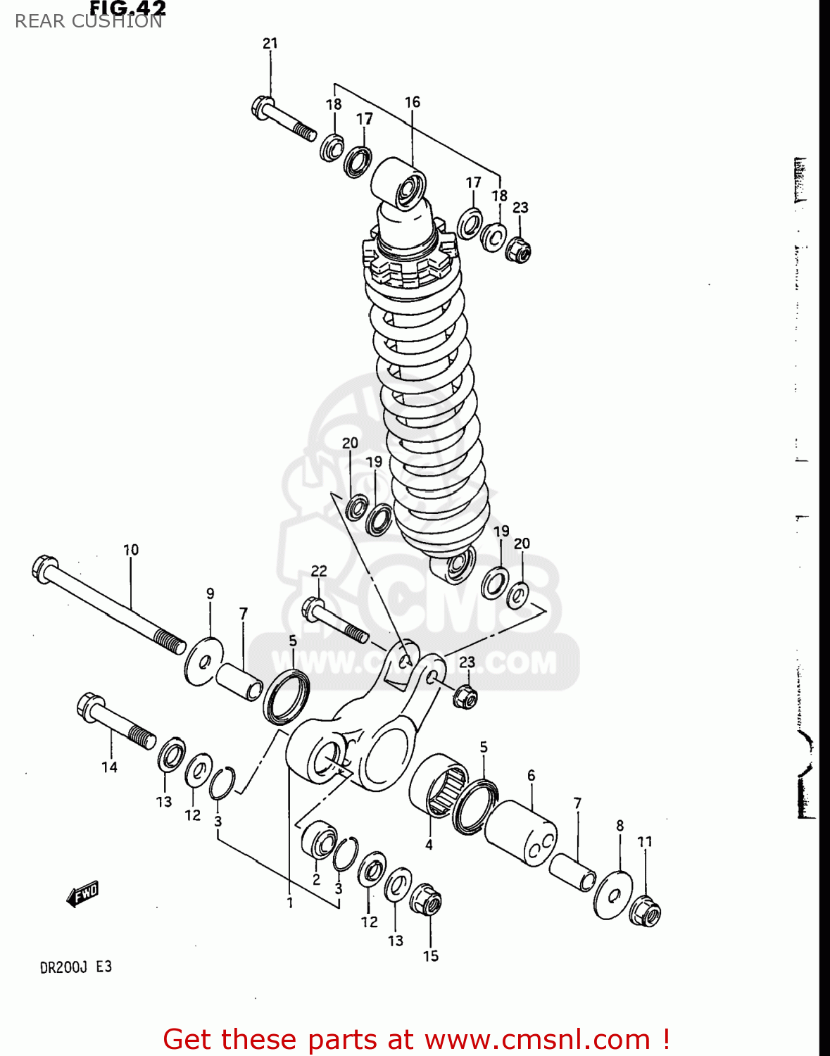 REAR CUSHION DR200 1986 (G) USA (E03)