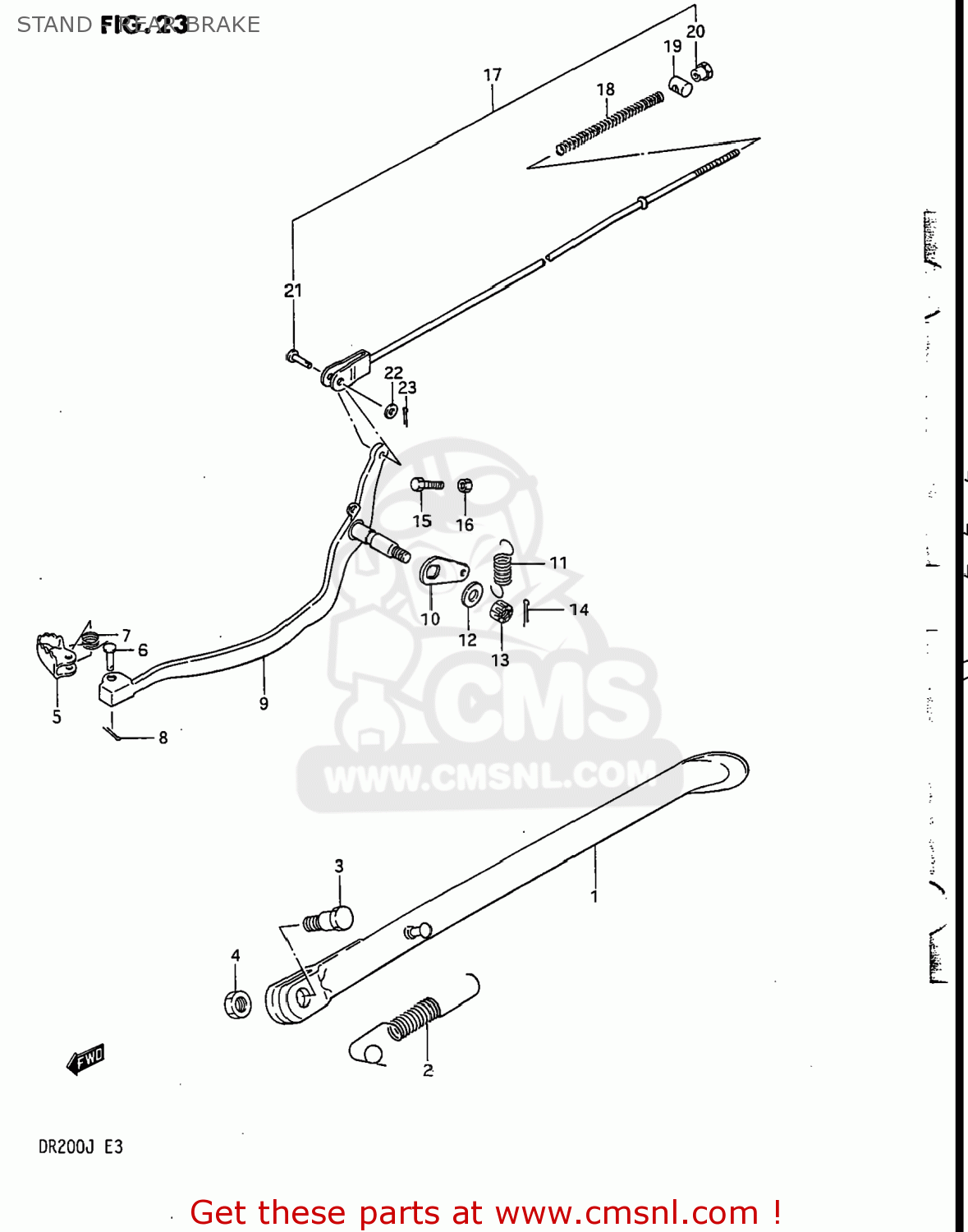 STAND - REAR BRAKE DR200 1986 (G) USA (E03)
