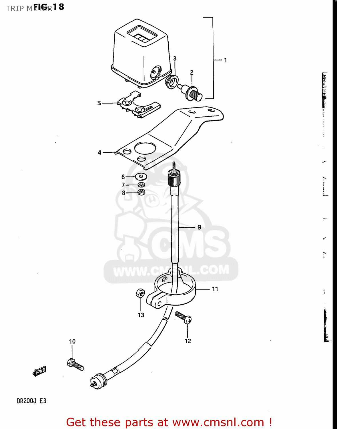 TRIP METER DR200 1986 (G) USA (E03)