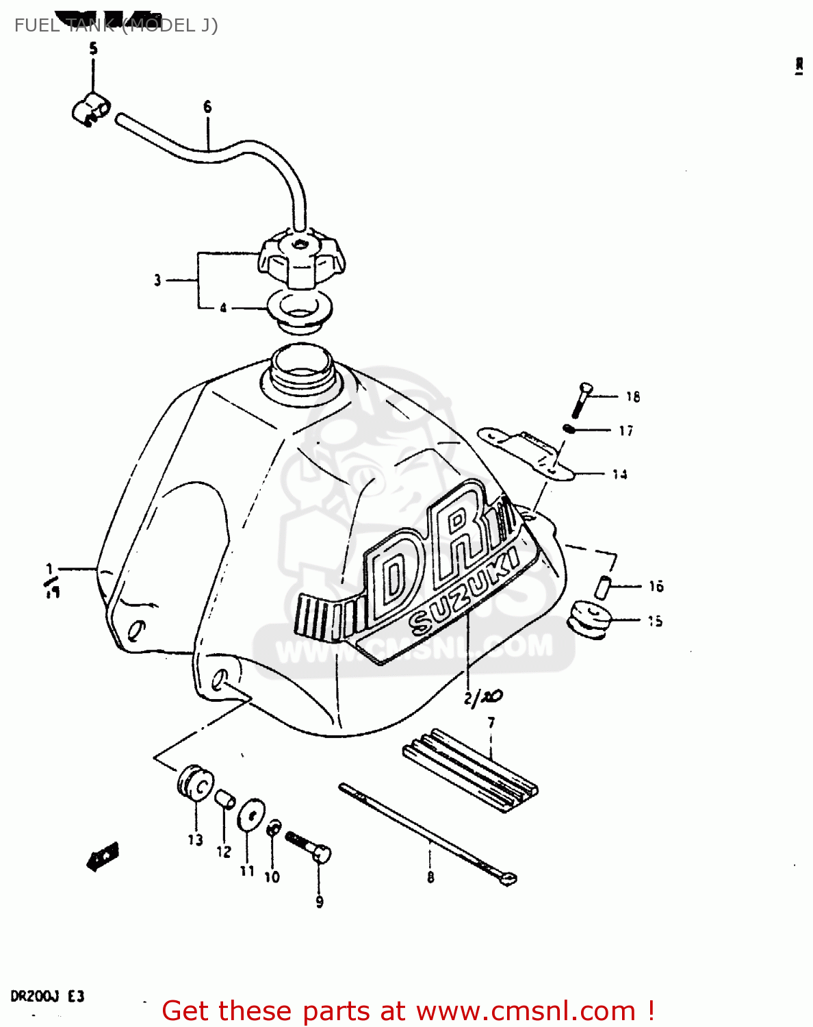 FUEL TANK (MODEL J) DR200 1986 (G)