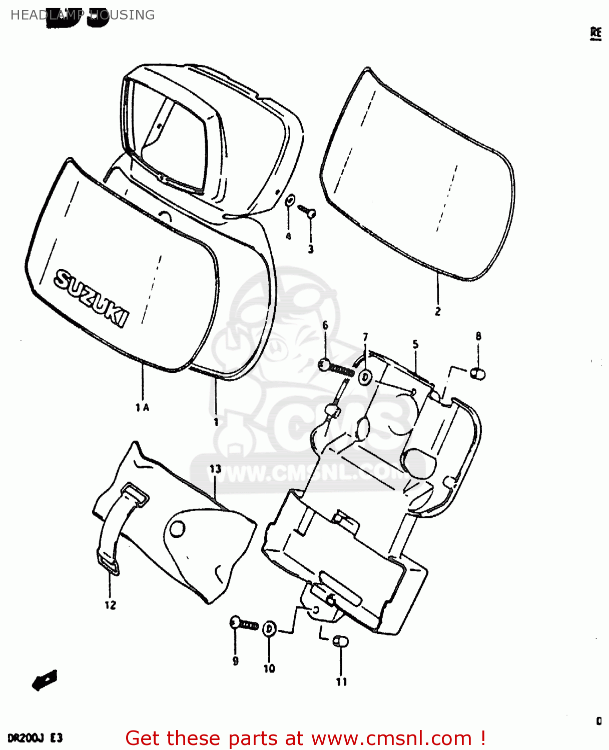 HEADLAMP HOUSING DR200 1986 (G)