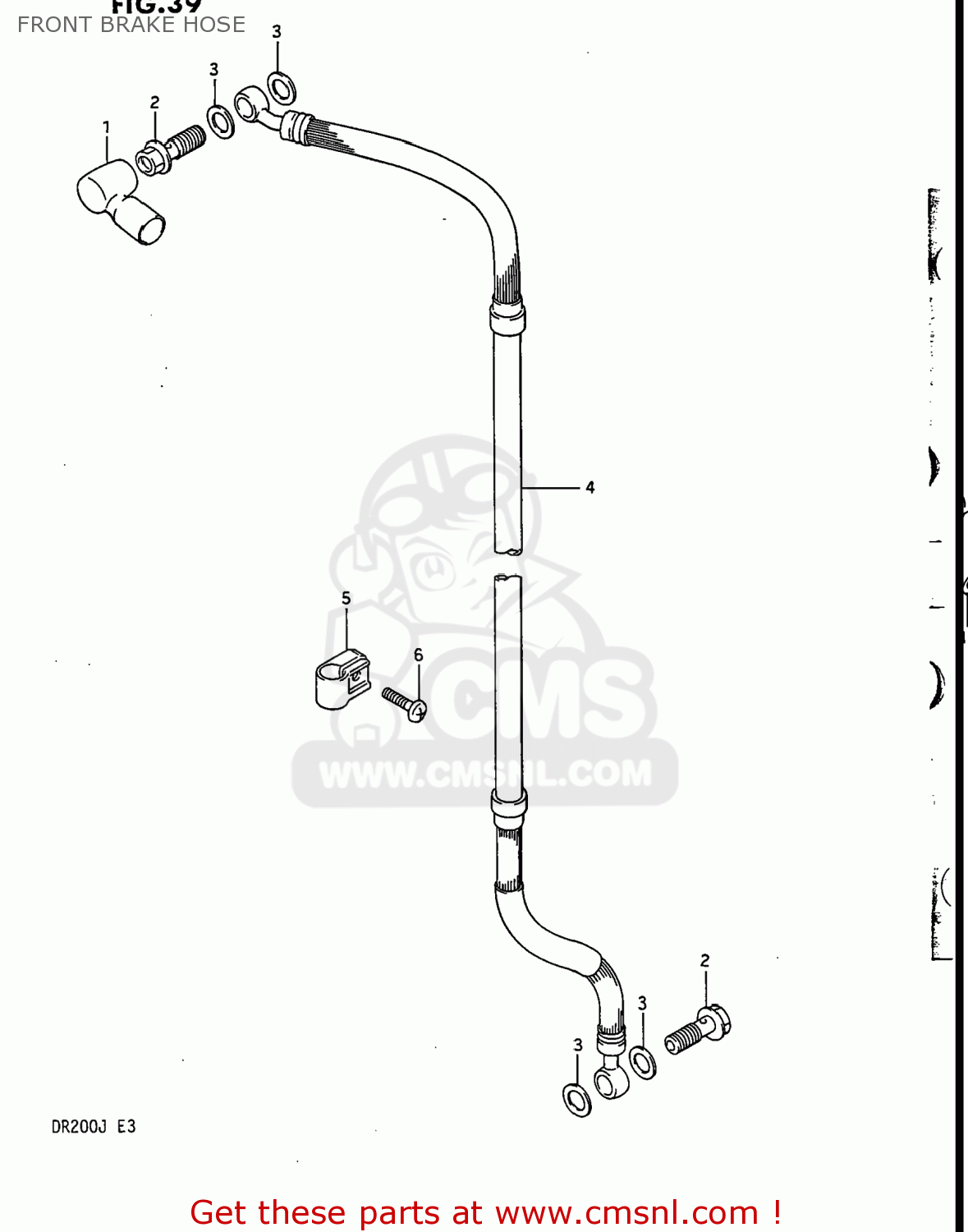 FRONT BRAKE HOSE DR200 1987 (H) USA (E03)