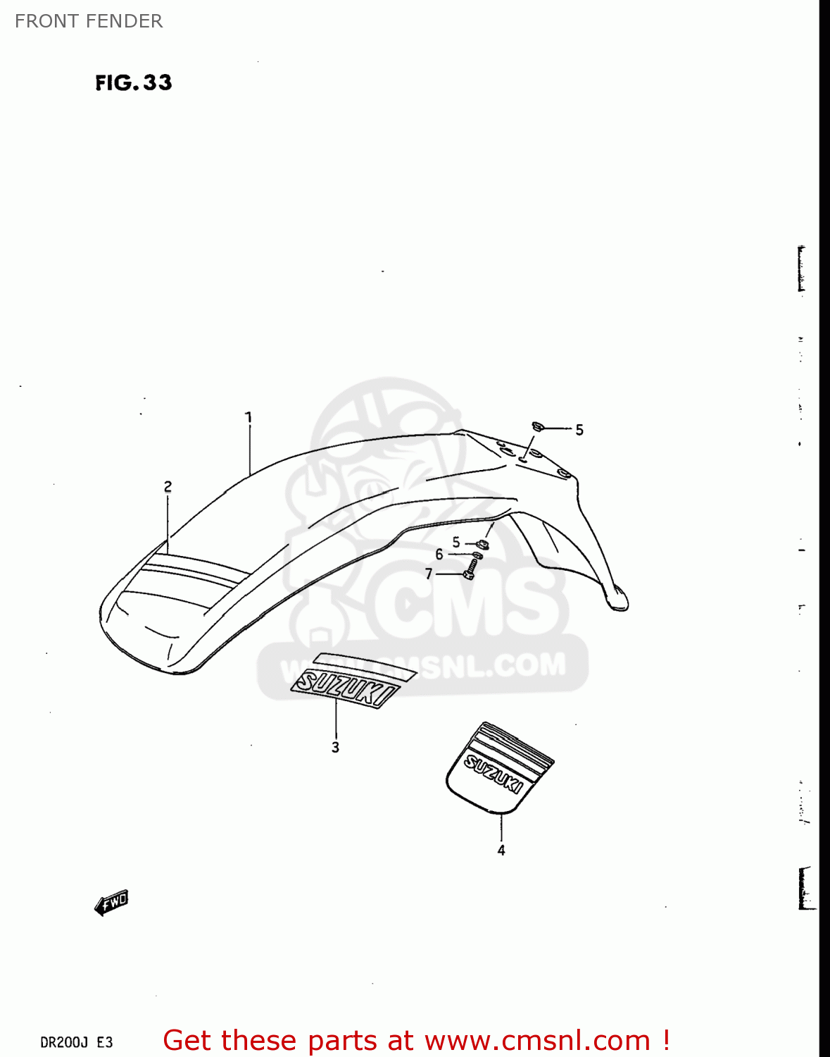 FRONT FENDER DR200 1987 (H) USA (E03)