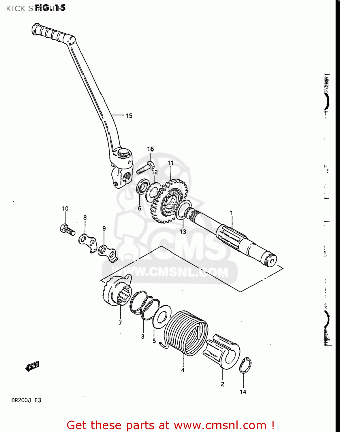 KICK STARTER DR200 1987 (H) USA (E03)