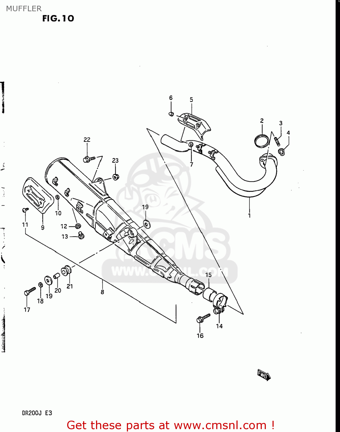 MUFFLER DR200 1987 (H) USA (E03)