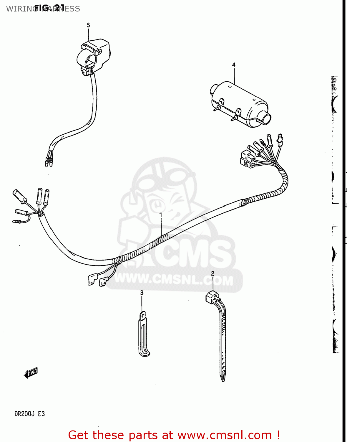 WIRING HARNESS DR200 1987 (H) USA (E03)