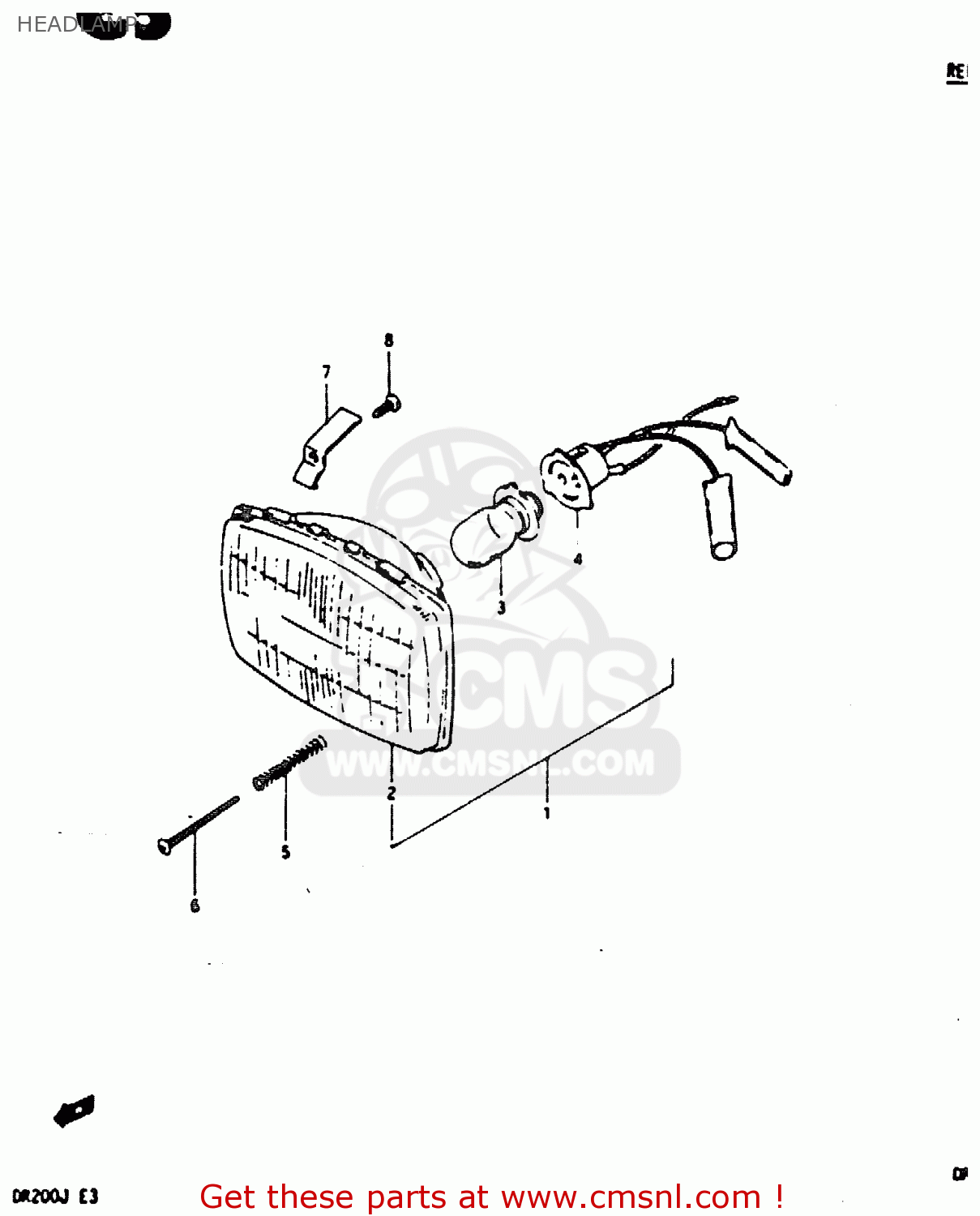 HEADLAMP DR200 1987 (H)