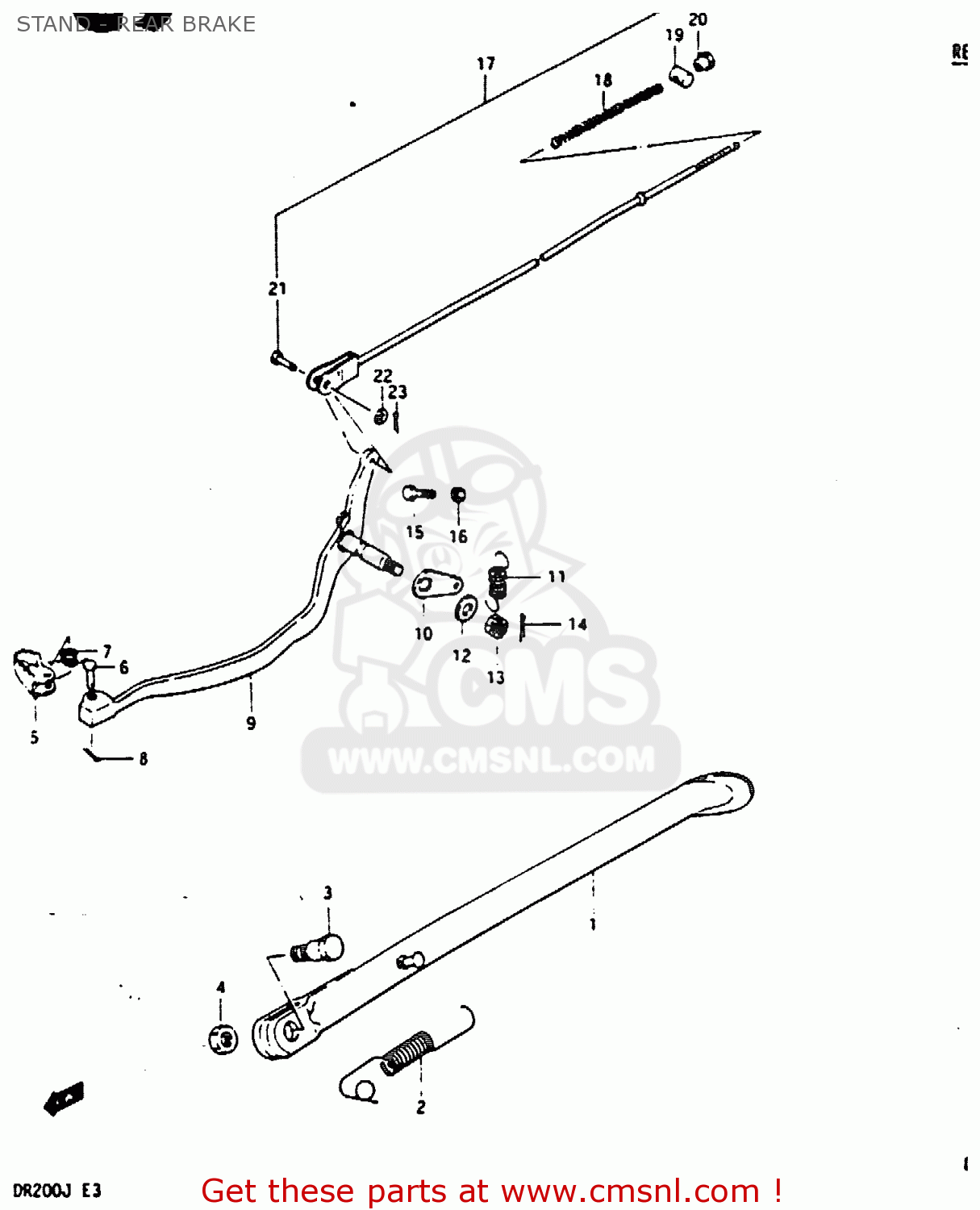STAND - REAR BRAKE DR200 1987 (H)