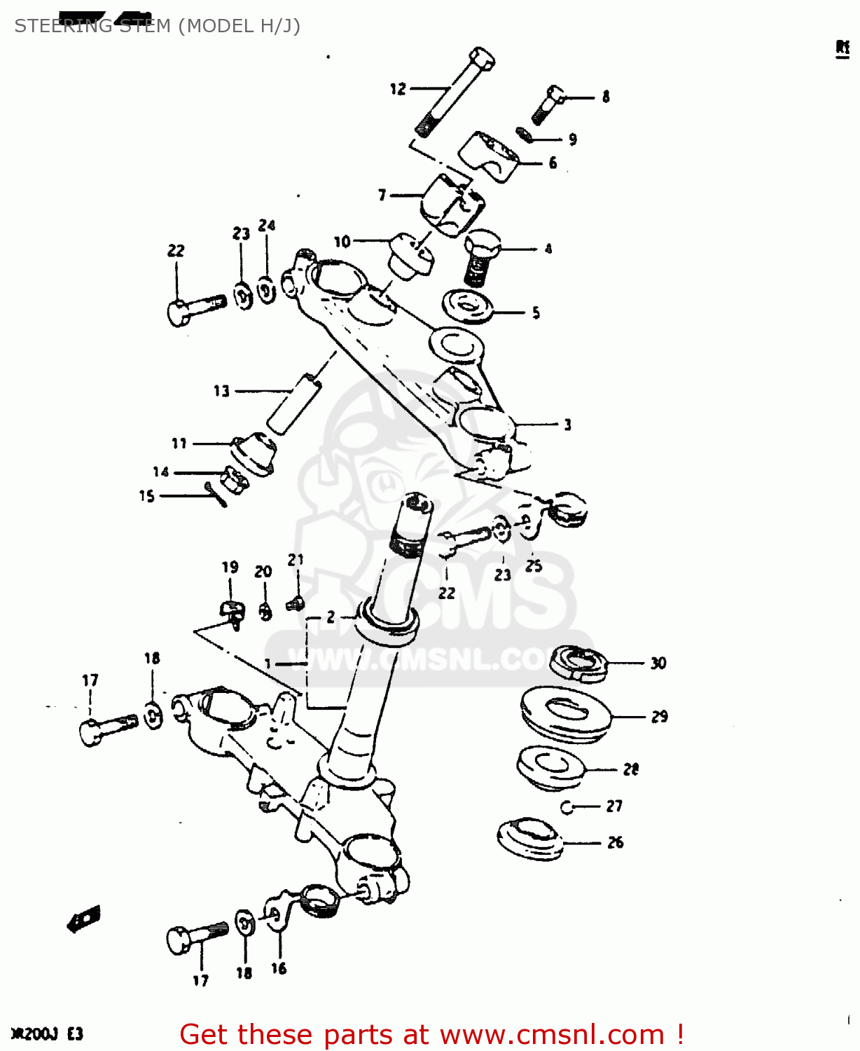 STEERING STEM (MODEL H/J) DR200 1987 (H)