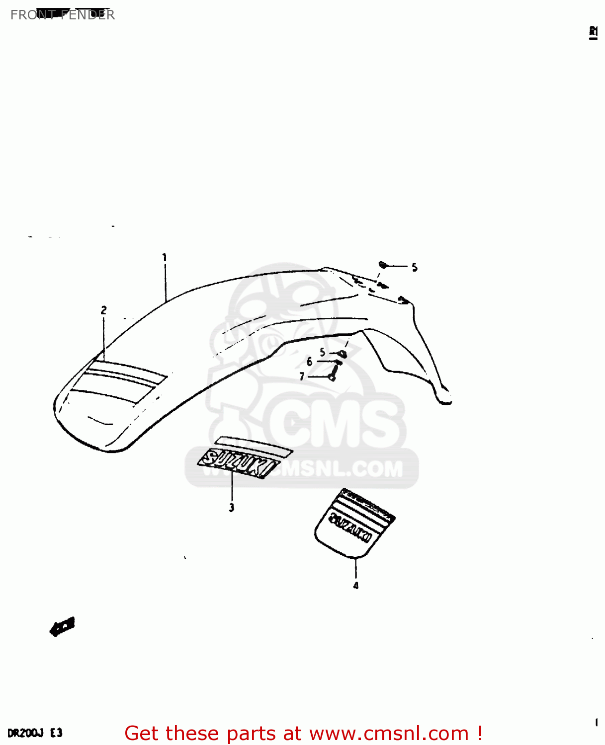 FRONT FENDER DR200 1987 (H)