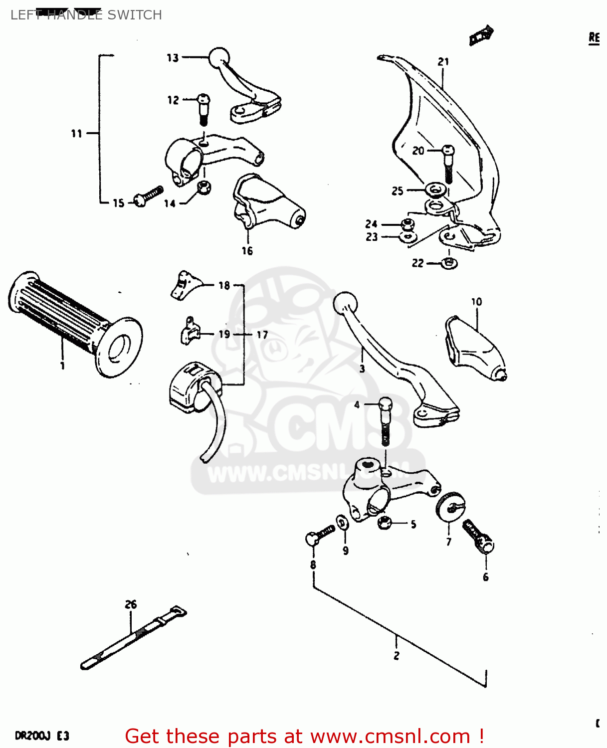 LEFT HANDLE SWITCH DR200 1987 (H)