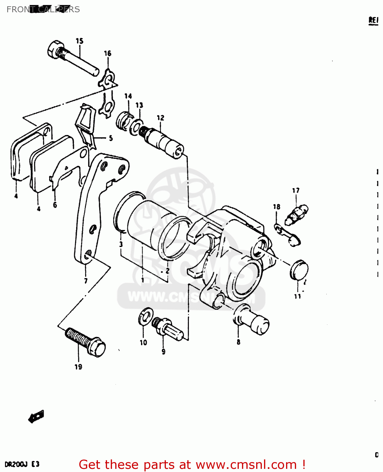 FRONT CALIPERS DR200 1987 (H)