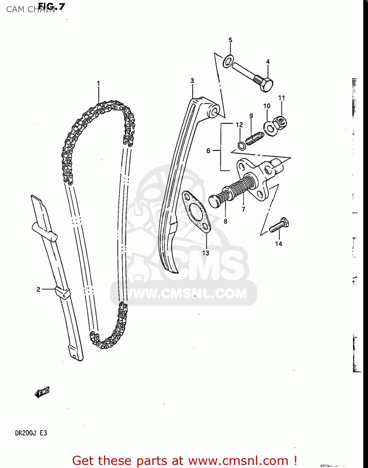 CAM CHAIN DR200 1988 (J) USA (E03)