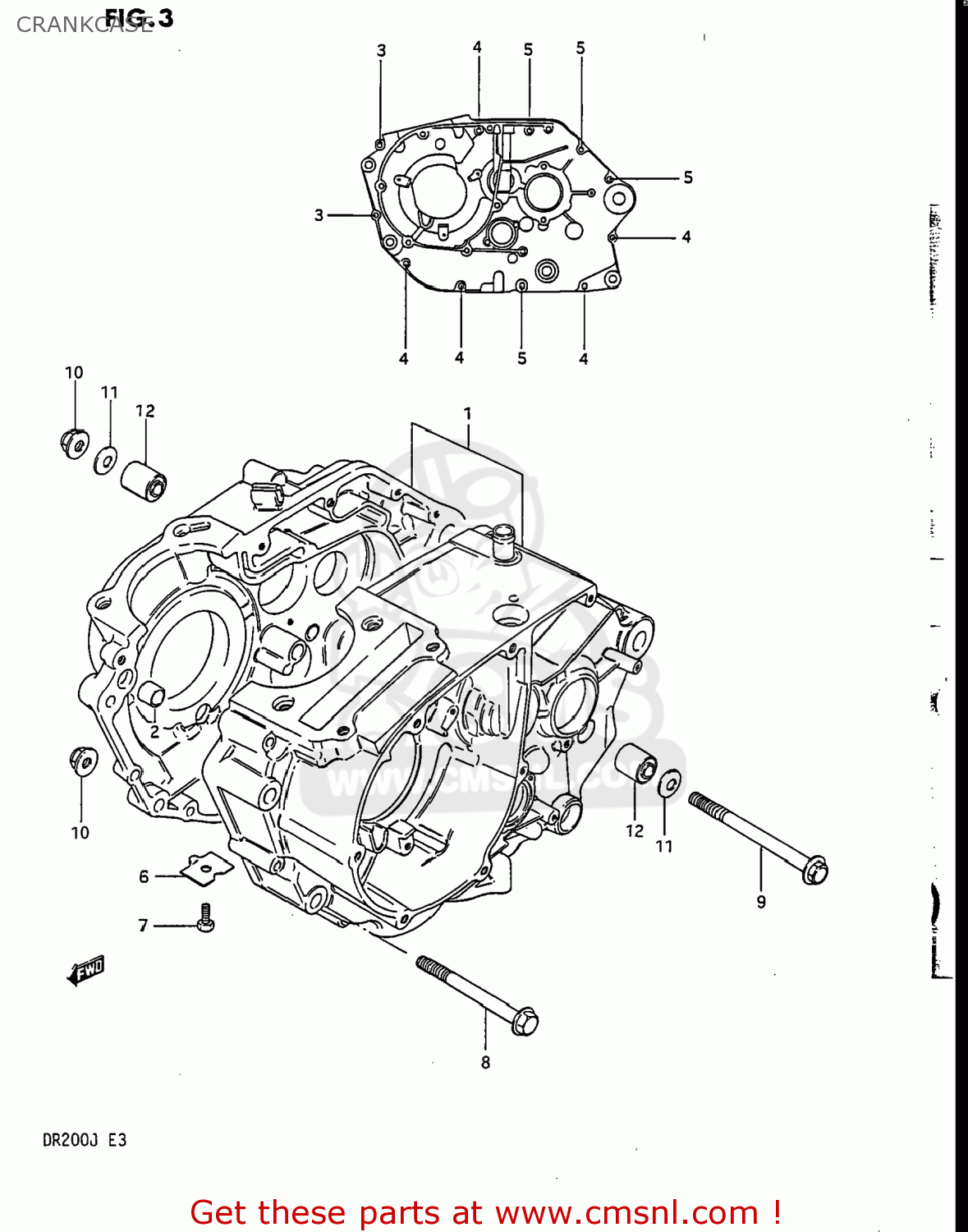 CRANKCASE DR200 1988 (J) USA (E03)