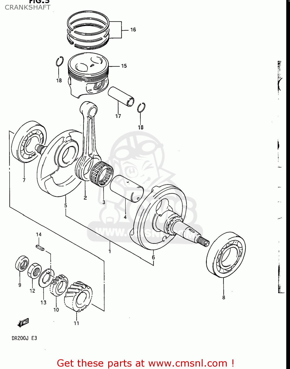 CRANKSHAFT DR200 1988 (J) USA (E03)