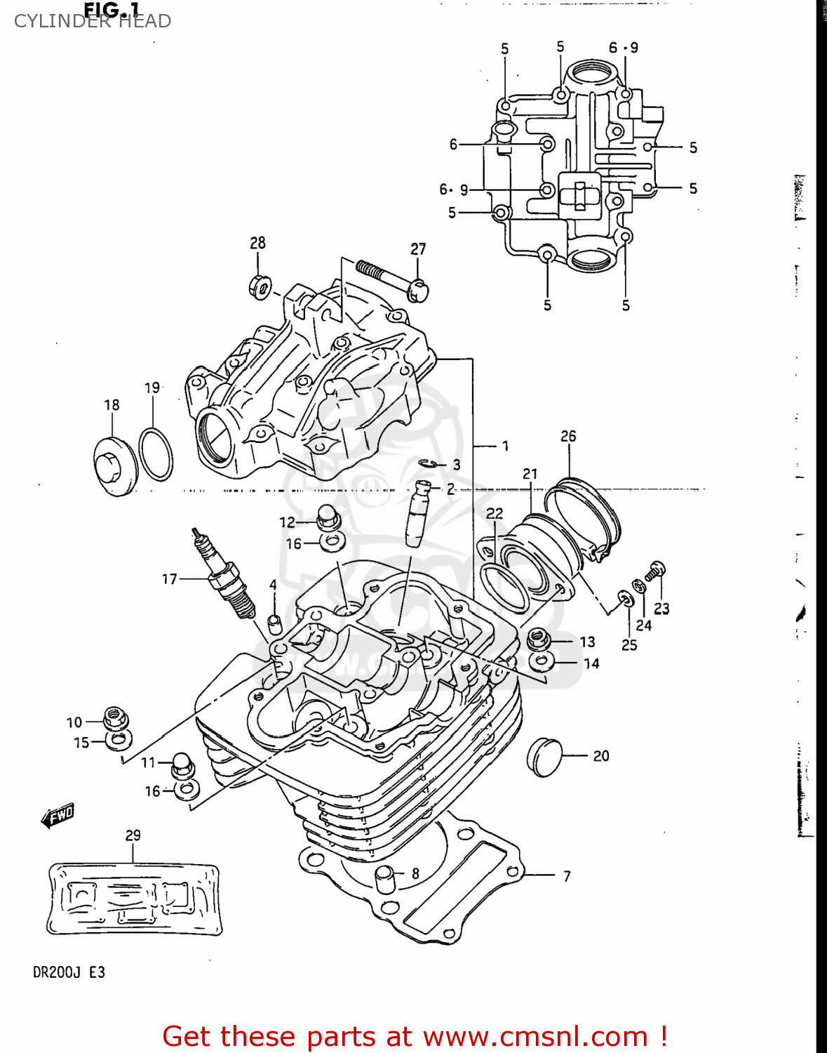 CYLINDER HEAD DR200 1988 (J) USA (E03)