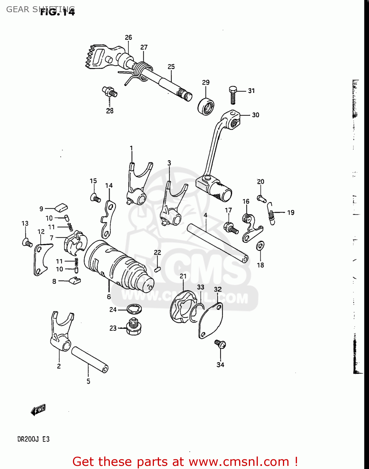 GEAR SHIFTING DR200 1988 (J) USA (E03)